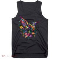 Cute Floral Humming Bird Animal Lover Spring Tank Top thumb 0