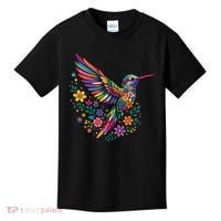 Cute Floral Humming Bird Animal Lover Spring Kids T-Shirt thumb 0