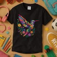 Cute Floral Humming Bird Animal Lover Spring Kids T-Shirt thumb 3