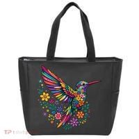 Cute Floral Humming Bird Animal Lover Spring Tote Bag thumb 0