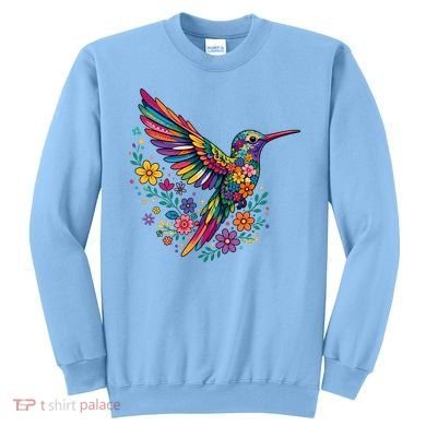 Cute Floral Humming Bird Animal Lover Spring Sweatshirt