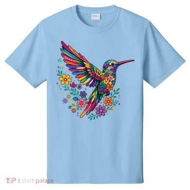Cute Floral Humming Bird Animal Lover Spring T-Shirt