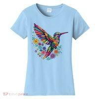 Cute Floral Humming Bird Animal Lover Spring Women's T-Shirt thumb 0