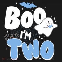 Cute Funny Halloween Boo Im Two Birthday Ghost Boy Coaster thumb 2