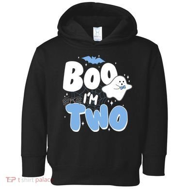 Cute Funny Halloween Boo Im Two Birthday Ghost Boy Toddler Hoodie