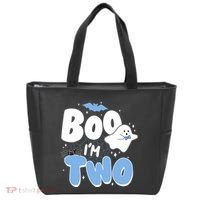 Cute Funny Halloween Boo Im Two Birthday Ghost Boy Tote Bag thumb 0