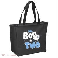 Cute Funny Halloween Boo Im Two Birthday Ghost Boy Tote Bag thumb 2