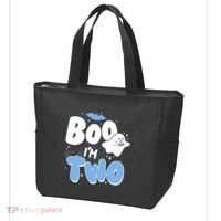 Cute Funny Halloween Boo Im Two Birthday Ghost Boy Tote Bag thumb 3
