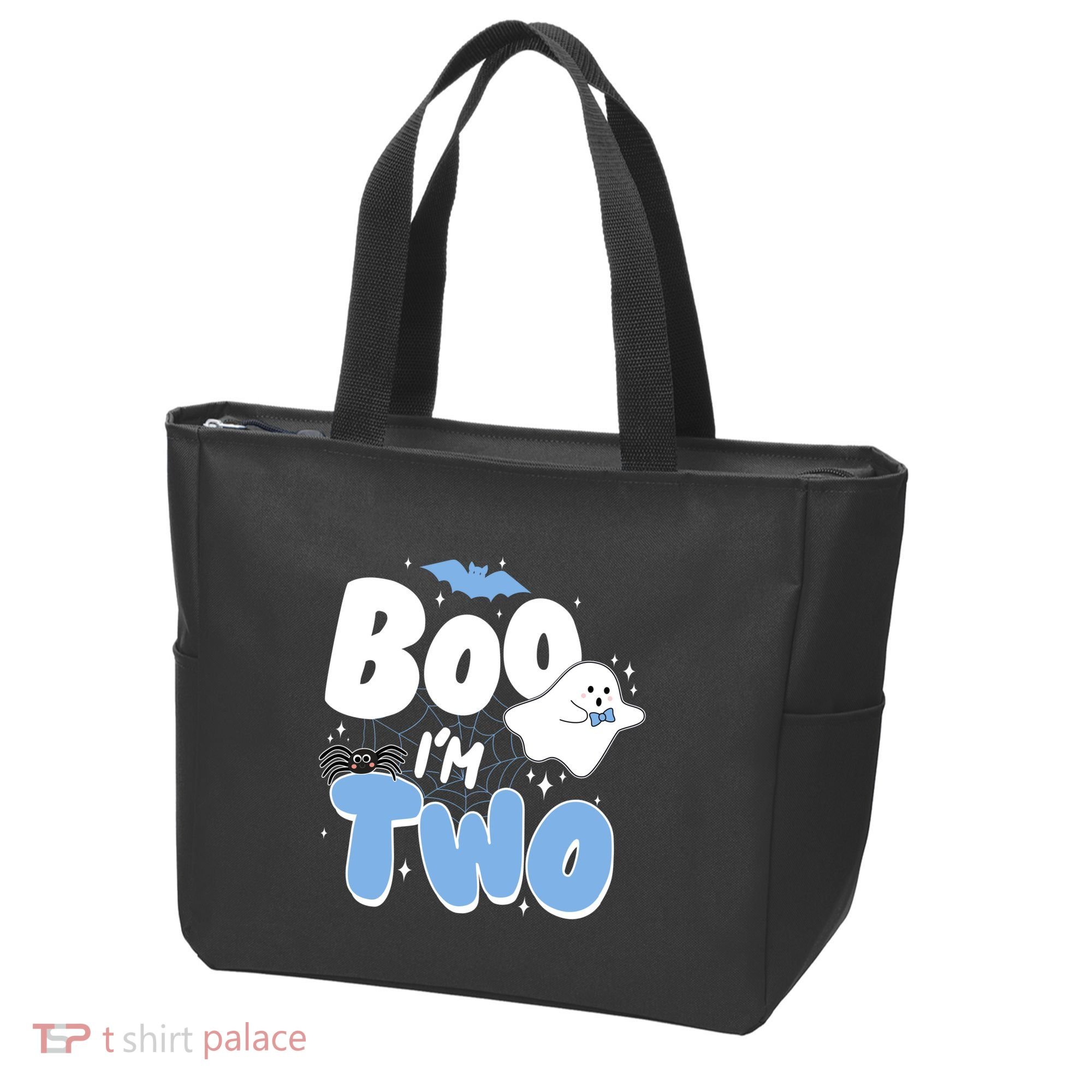 Cute Funny Halloween Boo Im Two Birthday Ghost Boy Tote Bag