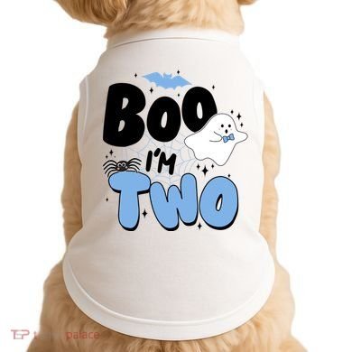 Cute Funny Halloween Boo Im Two Birthday Ghost Boy Doggie Tank