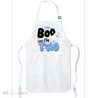 Cute Funny Halloween Boo Im Two Birthday Ghost Boy Apron thumb 0
