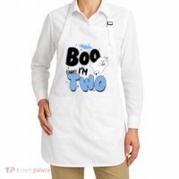 Cute Funny Halloween Boo Im Two Birthday Ghost Boy Apron thumb 2