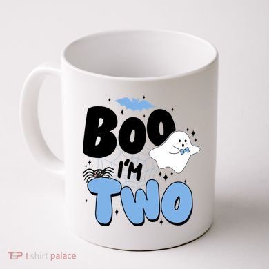 Cute Funny Halloween Boo Im Two Birthday Ghost Boy Coffee Mug