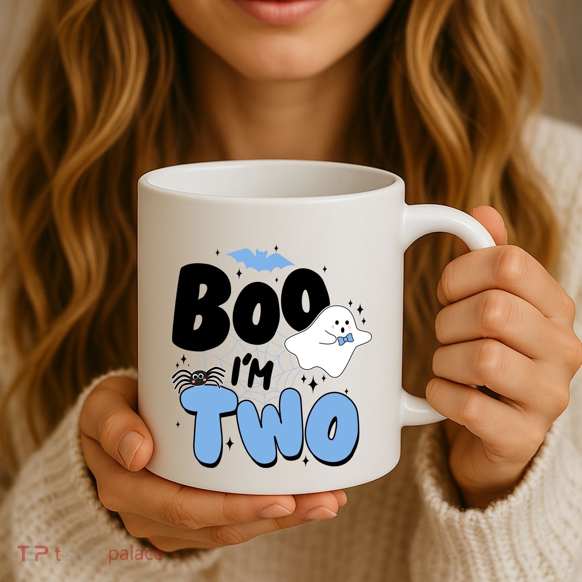 Cute Funny Halloween Boo Im Two Birthday Ghost Boy Coffee Mug