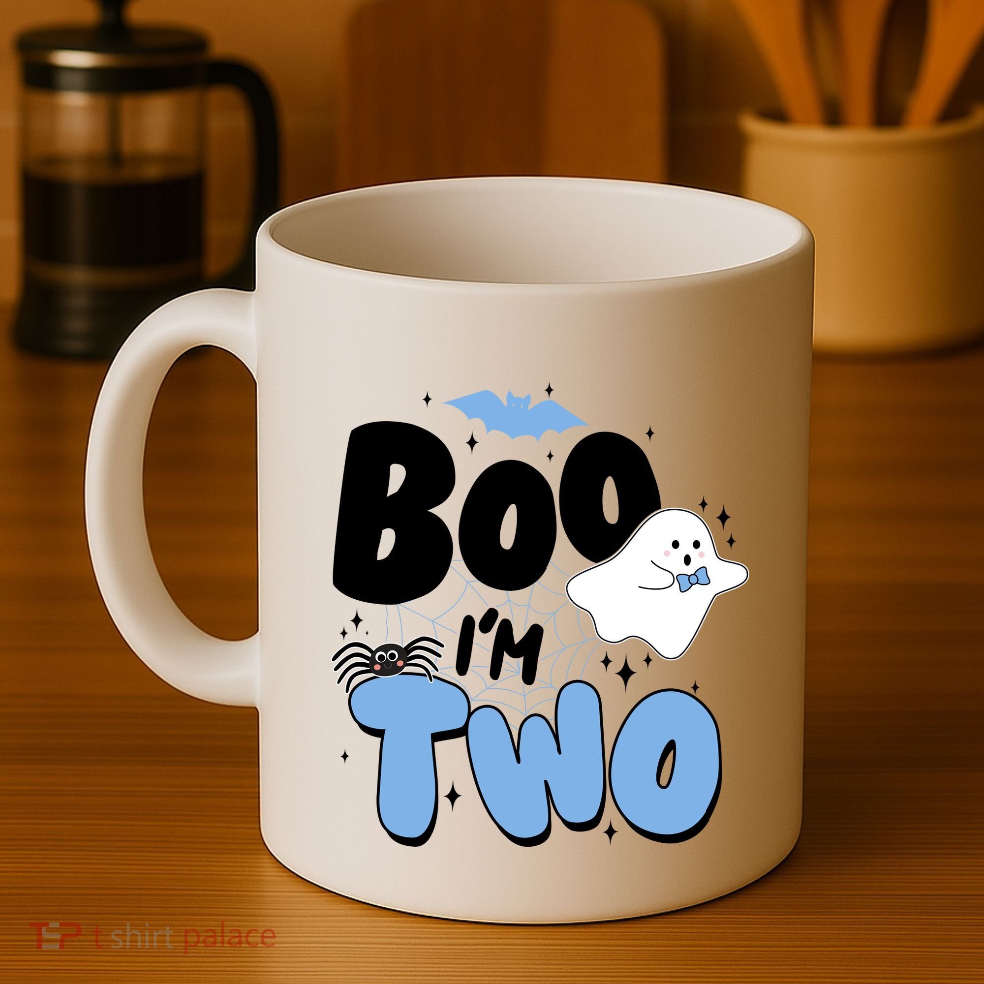 Cute Funny Halloween Boo Im Two Birthday Ghost Boy Coffee Mug