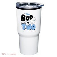 Cute Funny Halloween Boo Im Two Birthday Ghost Boy Tumbler thumb 0