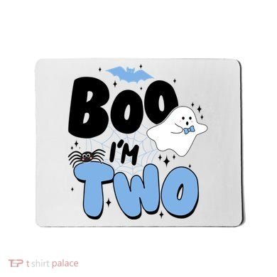 Cute Funny Halloween Boo Im Two Birthday Ghost Boy Mousepad