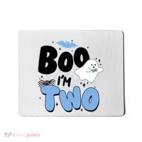 Cute Funny Halloween Boo Im Two Birthday Ghost Boy Mousepad thumb 0