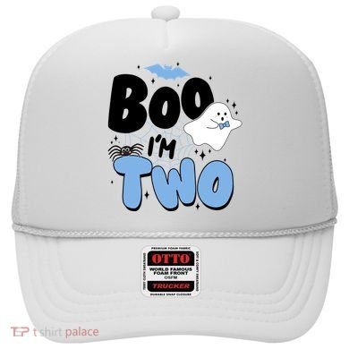 Cute Funny Halloween Boo Im Two Birthday Ghost Boy Hat