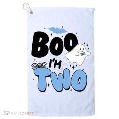 Cute Funny Halloween Boo Im Two Birthday Ghost Boy Golf Towel