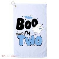 Cute Funny Halloween Boo Im Two Birthday Ghost Boy Golf Towel thumb 0