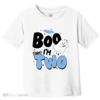 Cute Funny Halloween Boo Im Two Birthday Ghost Boy Toddler T-Shirt thumb 0