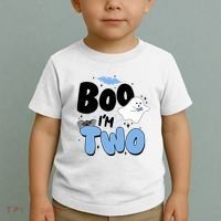 Cute Funny Halloween Boo Im Two Birthday Ghost Boy Toddler T-Shirt thumb 2