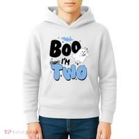 Cute Funny Halloween Boo Im Two Birthday Ghost Boy Kids Hoodie thumb 4