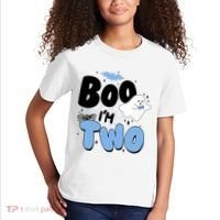 Cute Funny Halloween Boo Im Two Birthday Ghost Boy Kids T-Shirt thumb 2