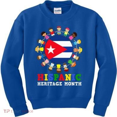 Cuban Flag Hispanic Heritage Cuba Kids Sweatshirt