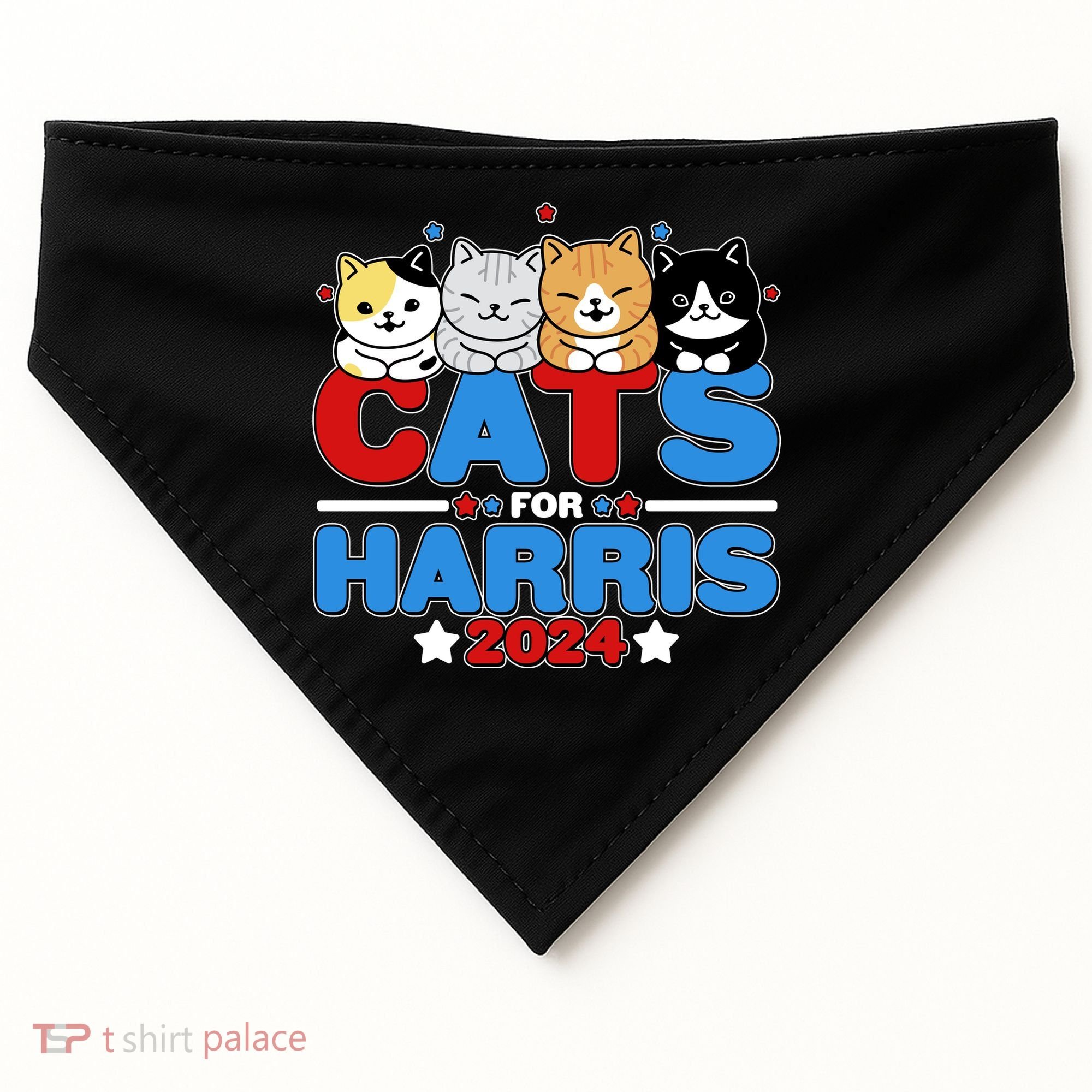 Cats For Harris Vote Kamala Harris 2024 Election USA-Made Doggie Bandana