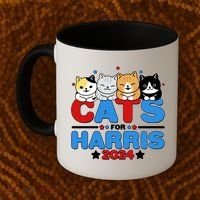 Cats For Harris Vote Kamala Harris 2024 Election Coffee Mug thumb 2