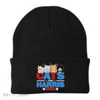 Cats For Harris Vote Kamala Harris 2024 Election Beanie thumb 0