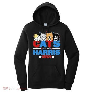 Cats For Harris Vote Kamala Harris 2024 Election Women's Hoodie