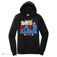 Cats For Harris Vote Kamala Harris 2024 Election Women's Hoodie thumb 0