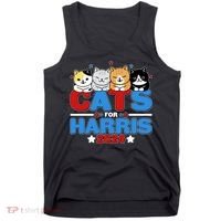 Cats For Harris Vote Kamala Harris 2024 Election Tank Top thumb 0