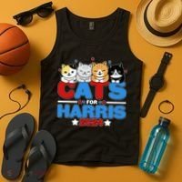 Cats For Harris Vote Kamala Harris 2024 Election Tank Top thumb 4