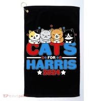 Cats For Harris Vote Kamala Harris 2024 Election Golf Towel thumb 0