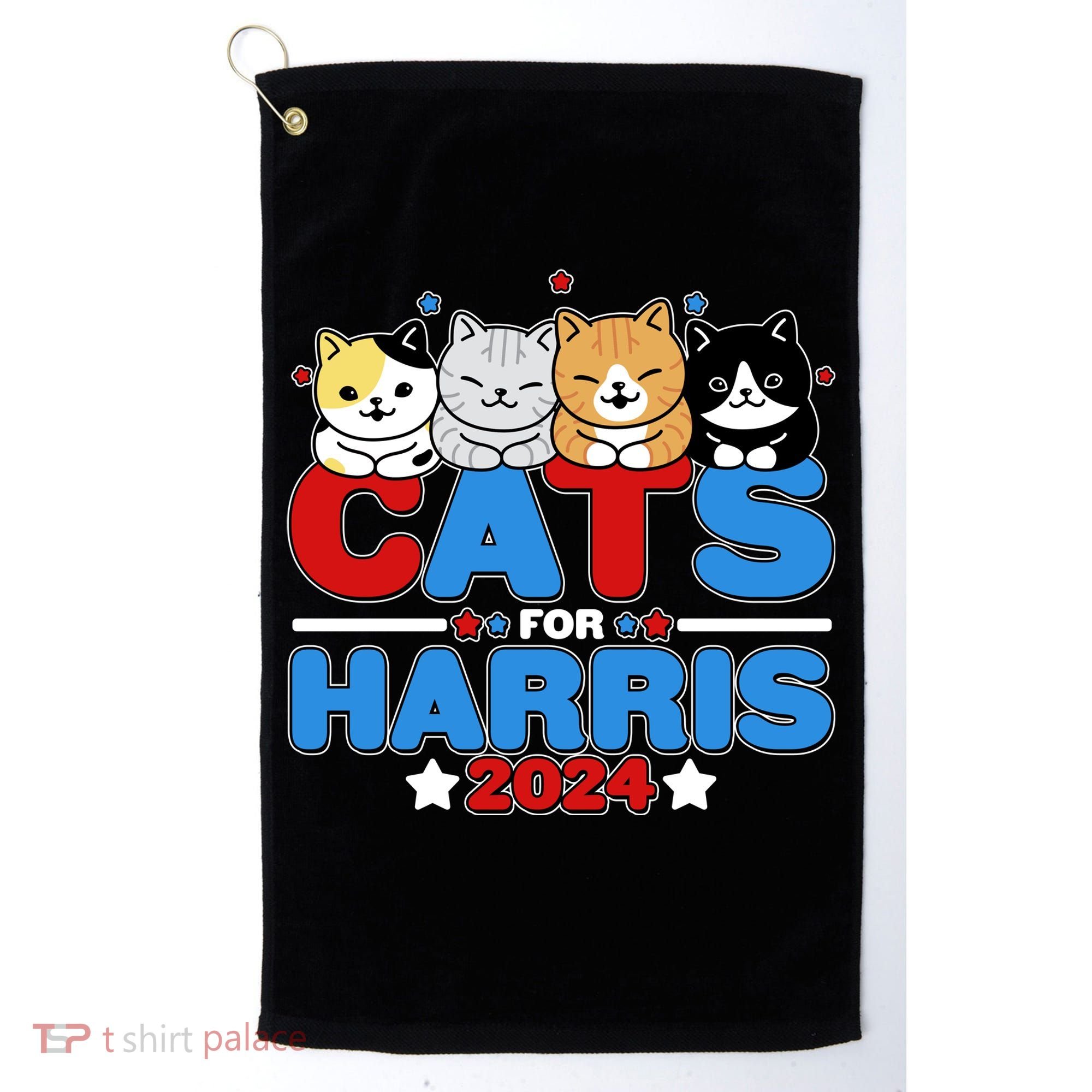Cats For Harris Vote Kamala Harris 2024 Election Golf Towel