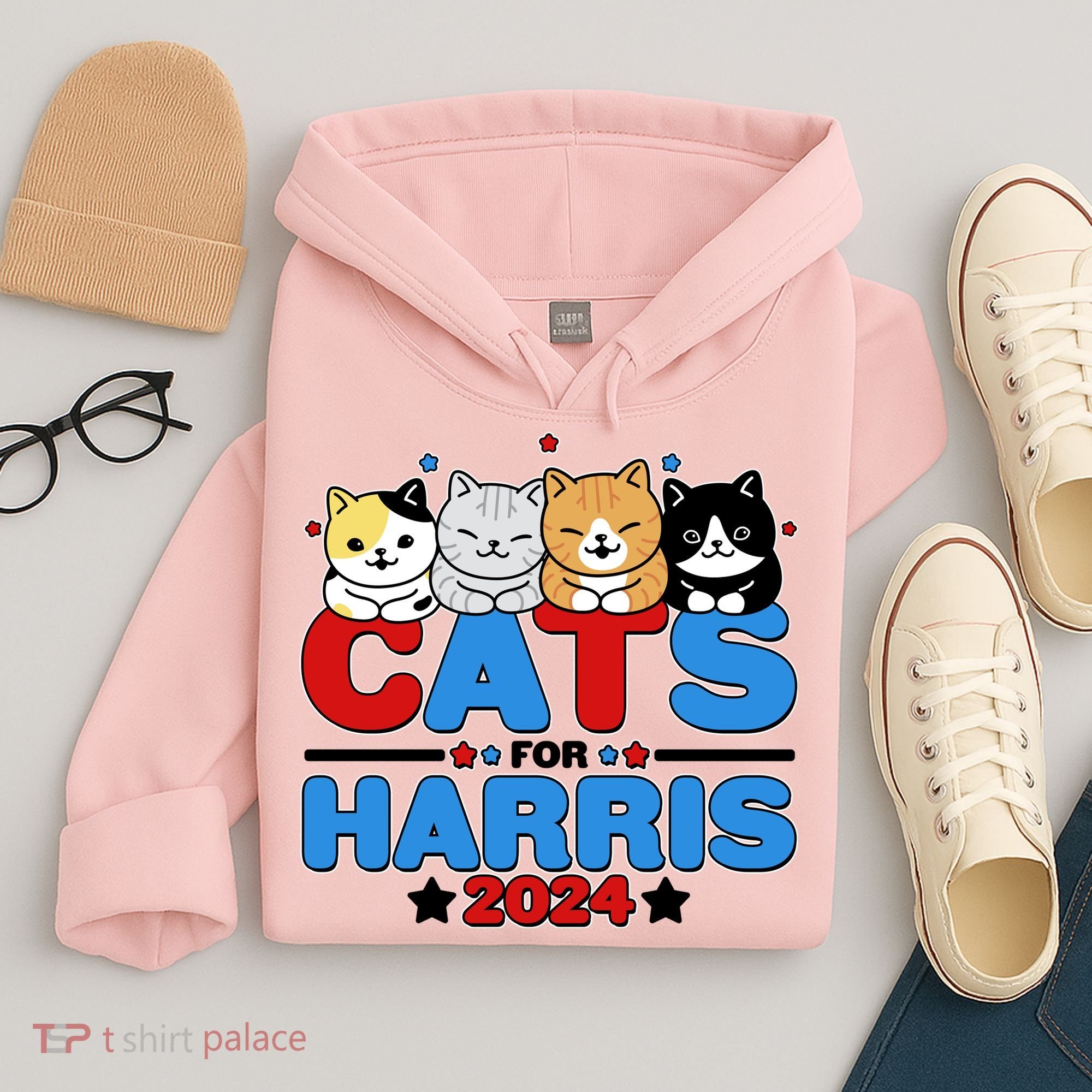 Cats For Harris Vote Kamala Harris 2024 Election Hoodie