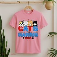 Cats For Harris Vote Kamala Harris 2024 Election T-Shirt thumb 2