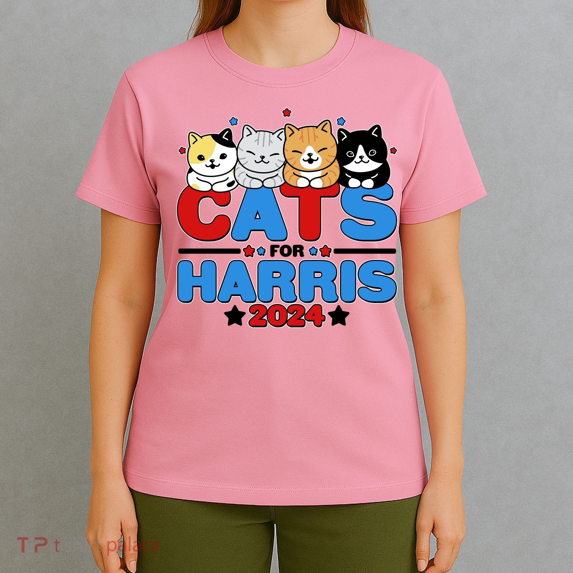 Cats For Harris Vote Kamala Harris 2024 Election T-Shirt