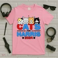 Cats For Harris Vote Kamala Harris 2024 Election T-Shirt thumb 5