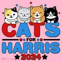 Cats For Harris Vote Kamala Harris 2024 Election T-Shirt thumb 7