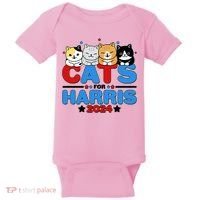 Cats For Harris Vote Kamala Harris 2024 Election Baby Bodysuit thumb 0