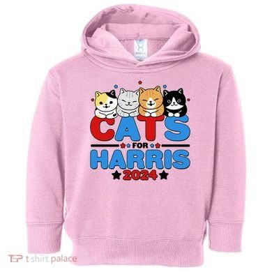 Cats For Harris Vote Kamala Harris 2024 Election Toddler Hoodie