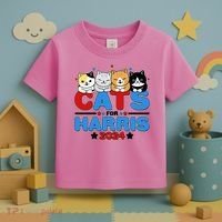 Cats For Harris Vote Kamala Harris 2024 Election Toddler T-Shirt thumb 3