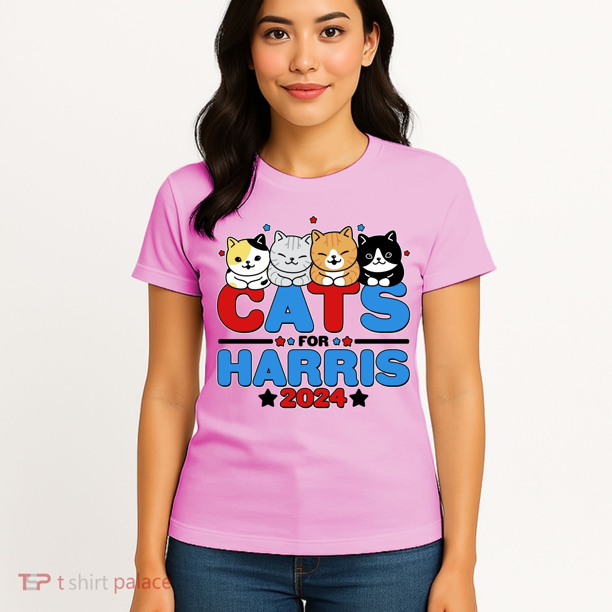 Cats For Harris Vote Kamala Harris 2024 Election Women's T-Shirt