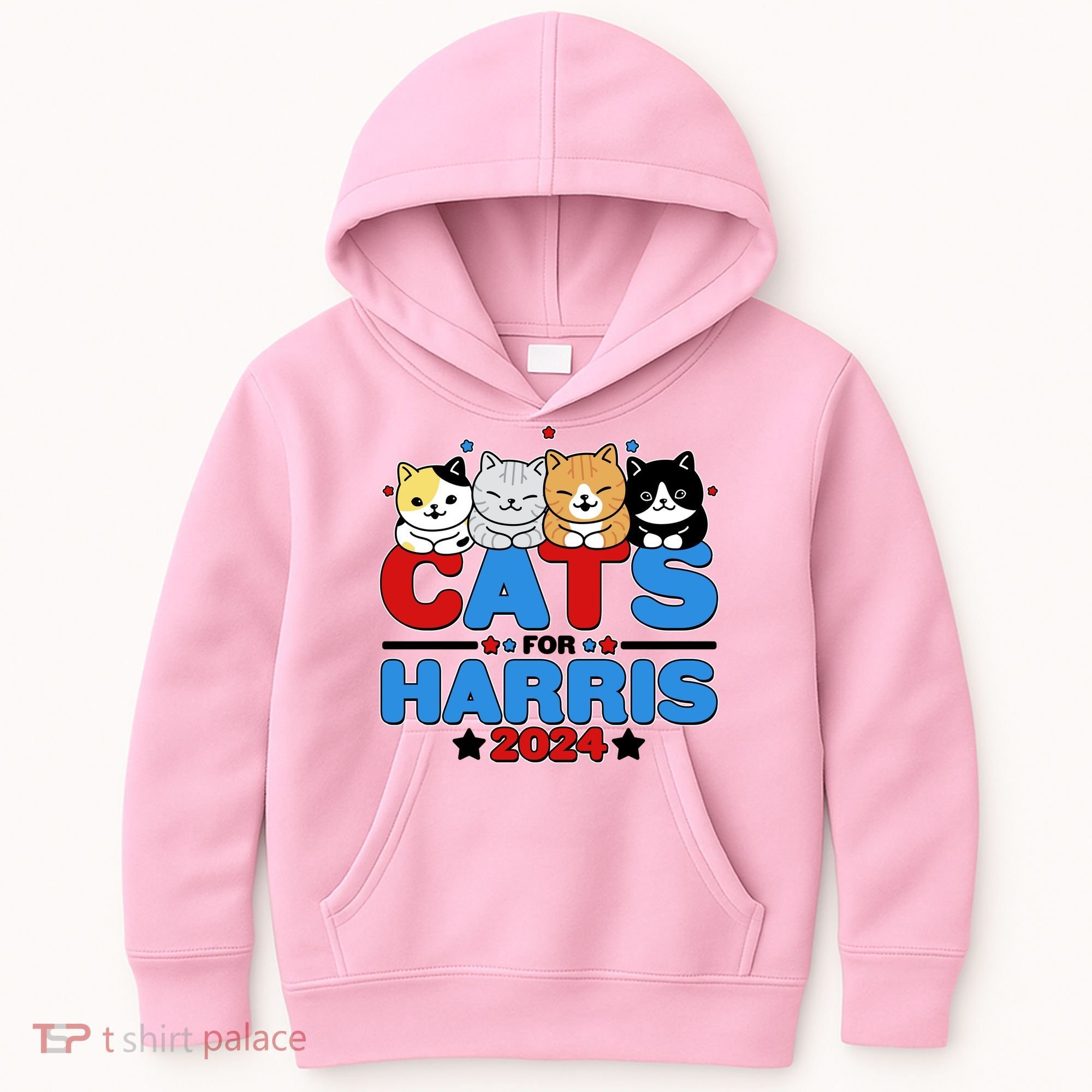 Cats For Harris Vote Kamala Harris 2024 Election Kids Hoodie