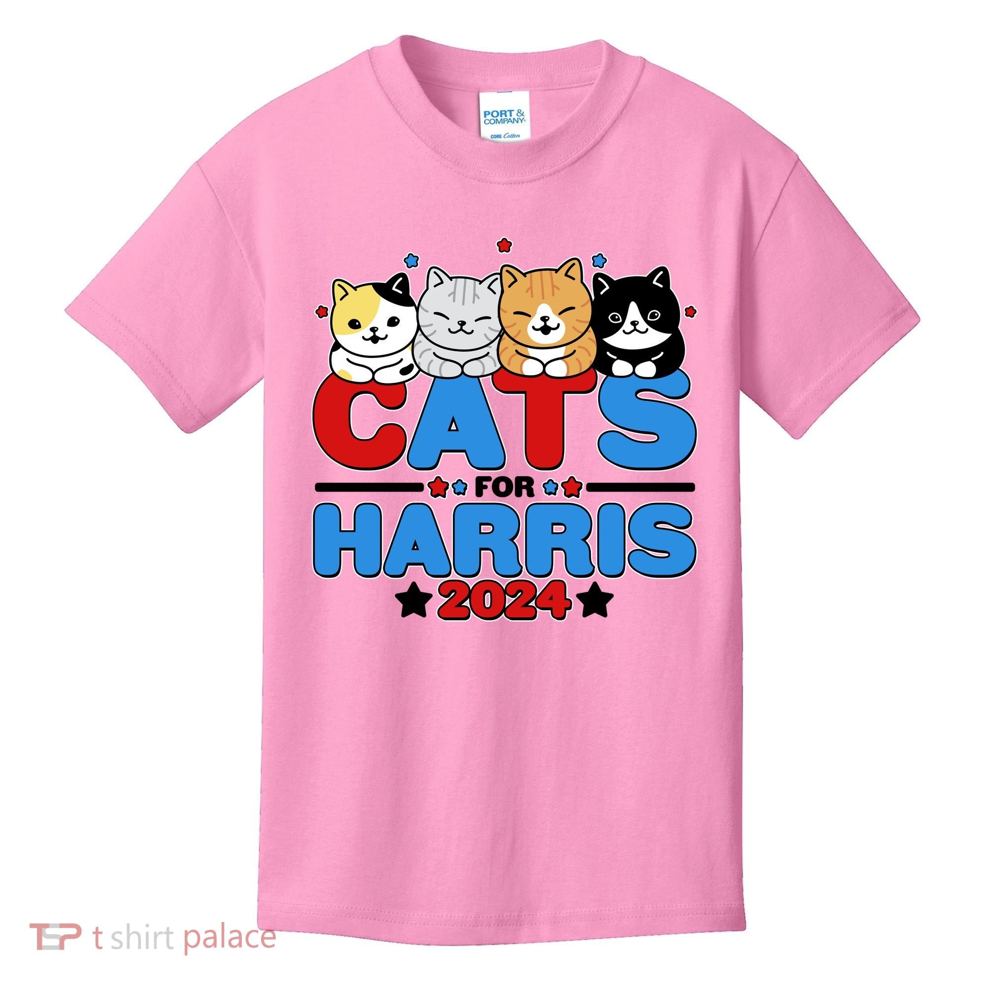 Cats For Harris Vote Kamala Harris 2024 Election Kids T-Shirt
